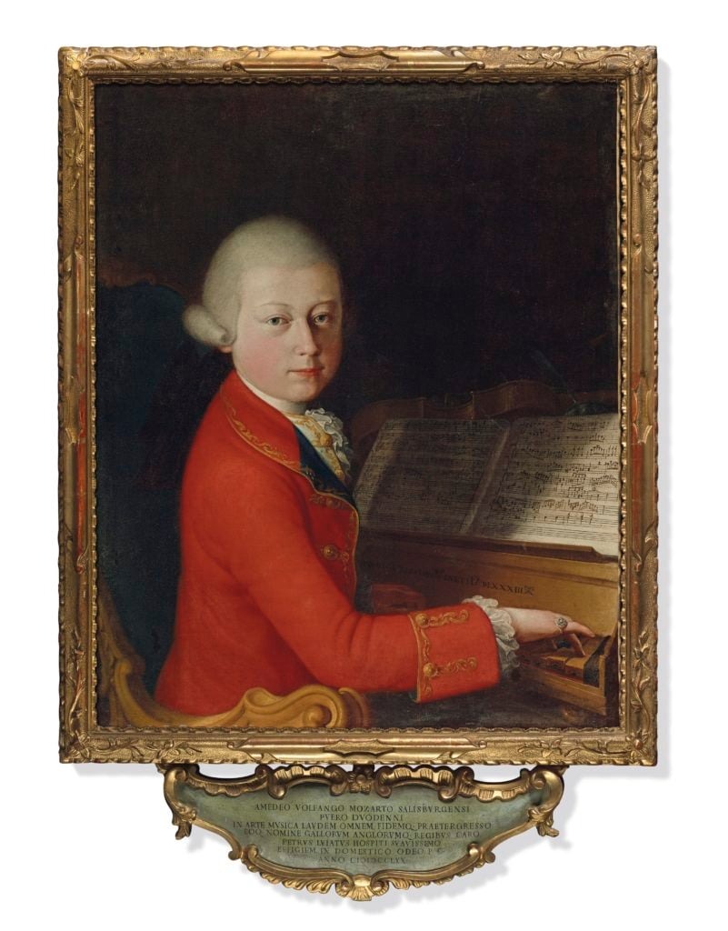 Bức tranh của nhà soạn nhạc Mozart, 13 tuổi, do họa sĩ Giambettino Cignaroli vẽ năm 1770. Ảnh: Courtesy of Christies Images