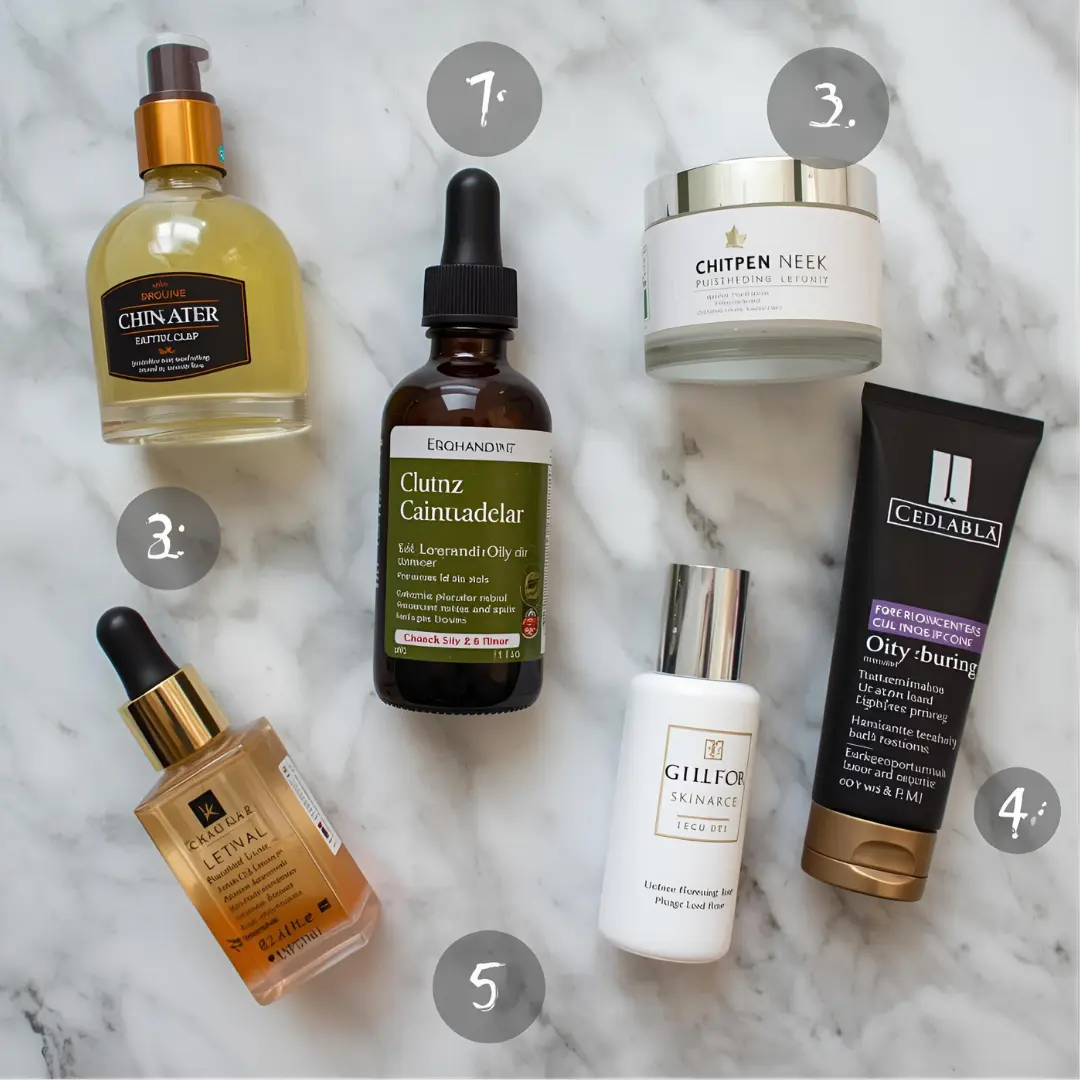 Các sản phẩm skincare dành cho da dầu được sắp xếp theo thứ tự các bước