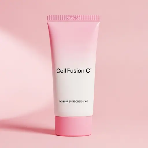 Tuýp kem chống nắng Cell Fusion C Toning Sunscreen 100 màu hồng trắng