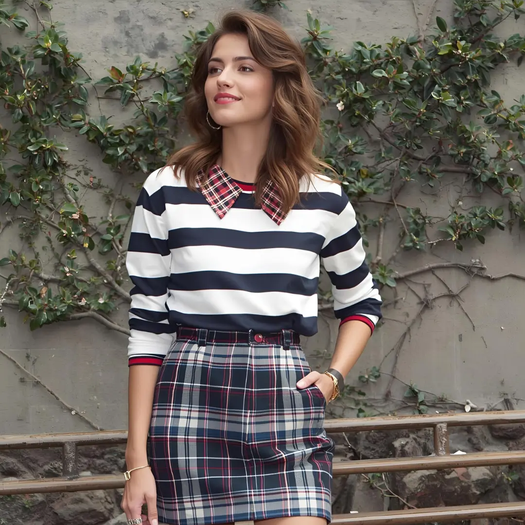 Các họa tiết kinh điển của phong cách Preppy như kẻ sọc, caro và argyle