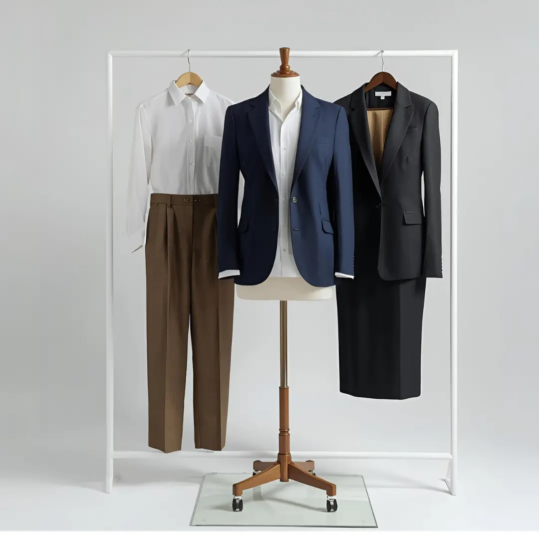 Các món đồ thời trang công sở cơ bản như áo sơ mi, blazer, quần tây và chân váy