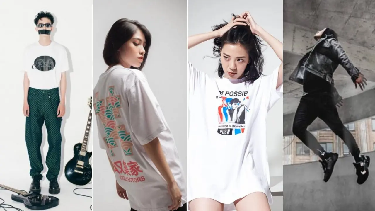 Một nhóm bạn trẻ mặc trang phục từ các local brand Việt Nam