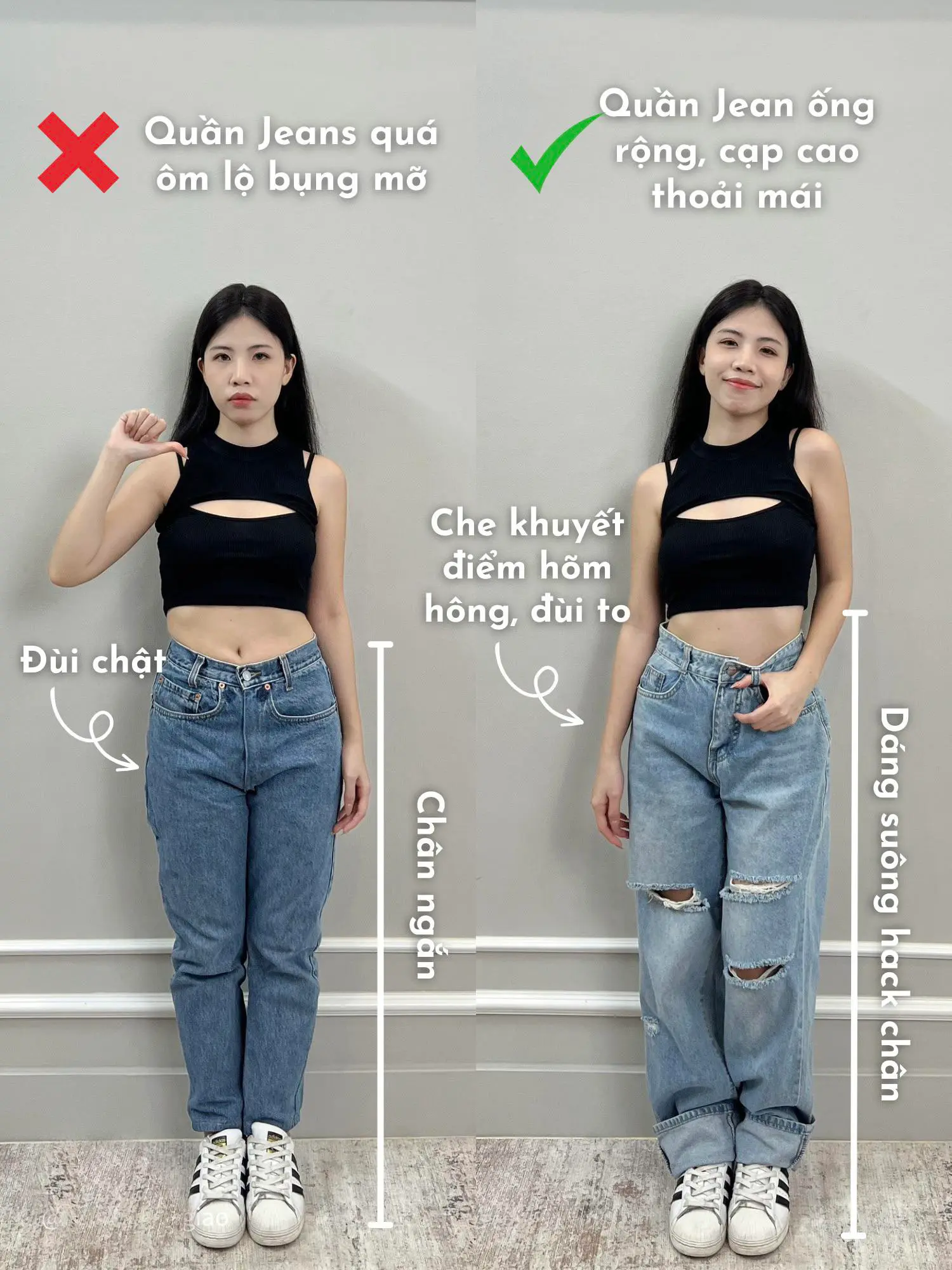 Một hình ảnh minh họa lỗi mặc quần cạp trễ làm lộ bụng mỡ
