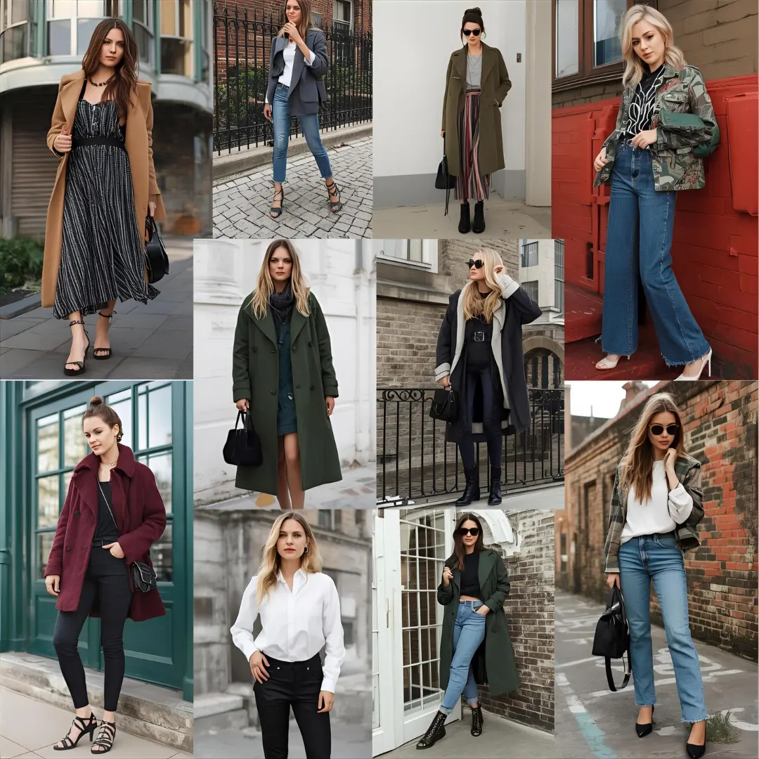 Một moodboard thời trang với nhiều hình ảnh về các phong cách khác nhau