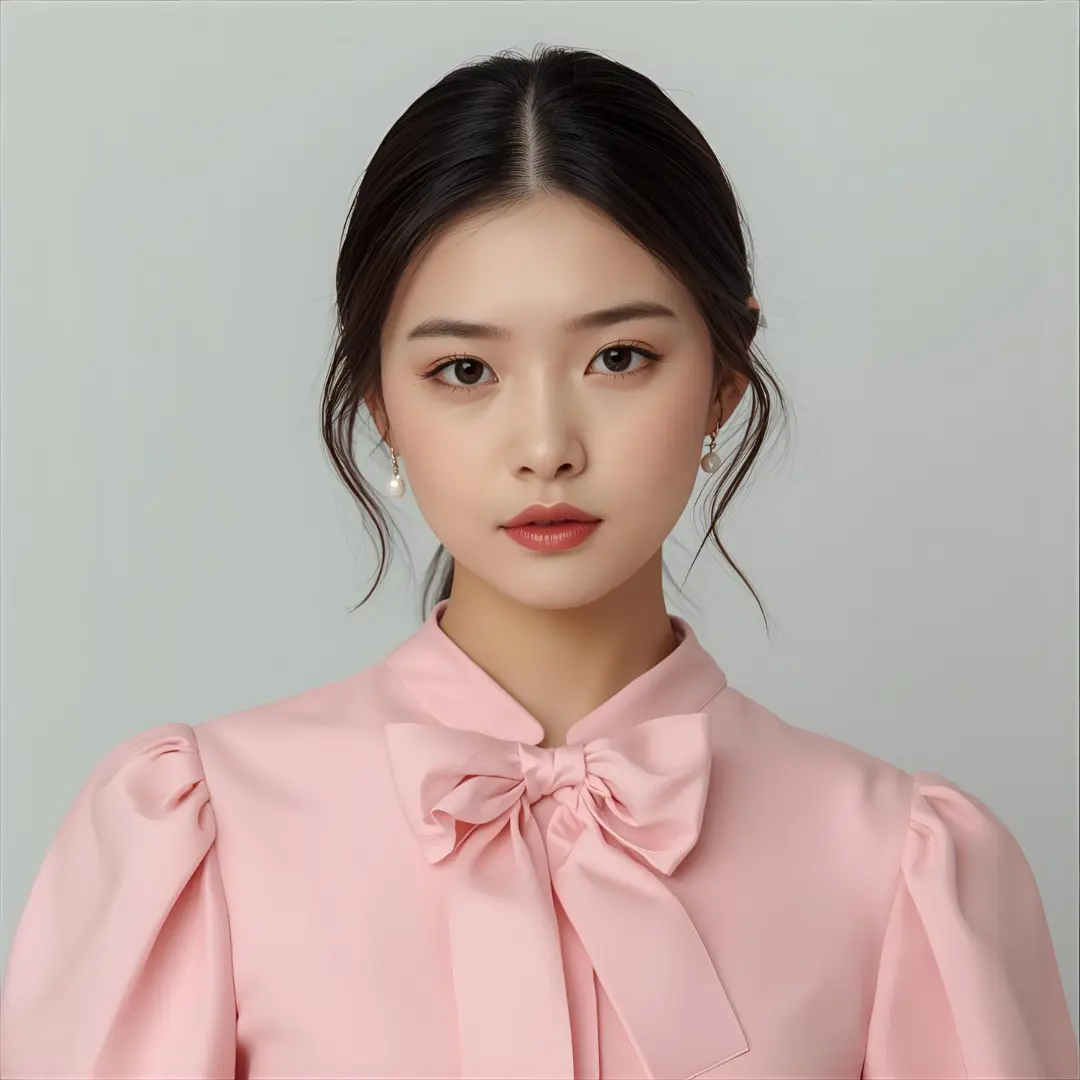 Một cô gái mặc váy hồng pastel với chi tiết nơ, thể hiện rõ phong cách Coquette