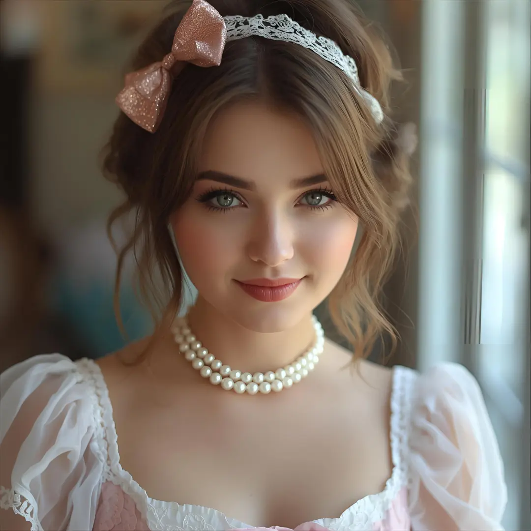 Các phụ kiện đặc trưng của phong cách Coquette như nơ, ngọc trai, và tất ren
