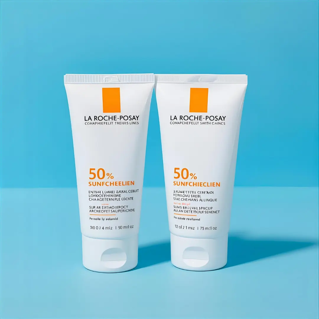 Các dòng kem chống nắng La Roche-Posay Anthelios nổi bật trên nền xanh